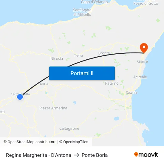 Regina Margherita - D'Antona to Ponte Boria map