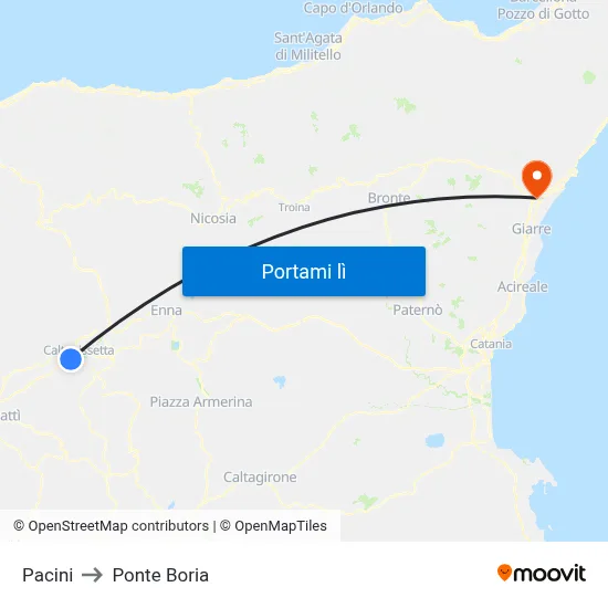 Pacini to Ponte Boria map