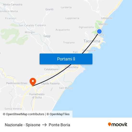 Nazionale - Spisone to Ponte Boria map