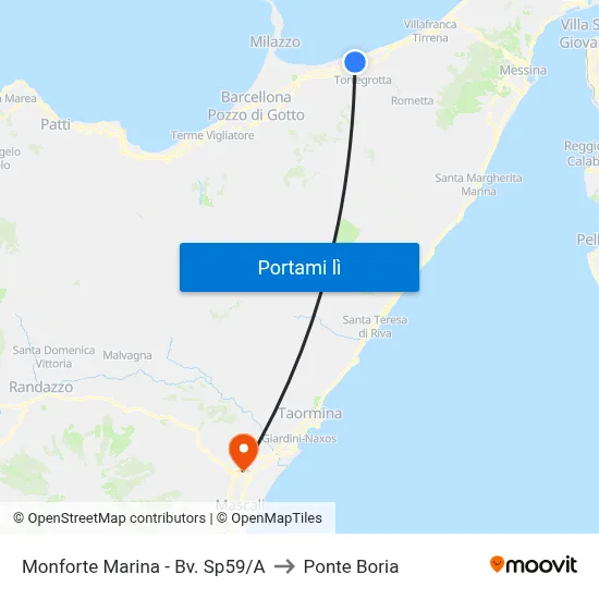 Monforte Marina - Bv. Sp59/A to Ponte Boria map