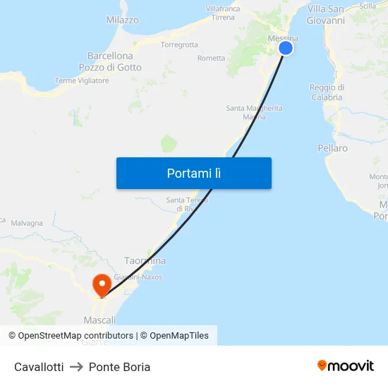 Cavallotti to Ponte Boria map