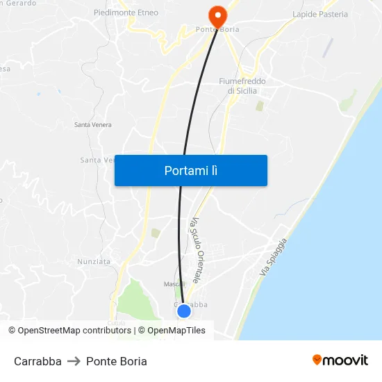 Carrabba to Ponte Boria map
