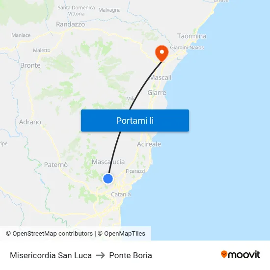 Misericordia San Luca to Ponte Boria map