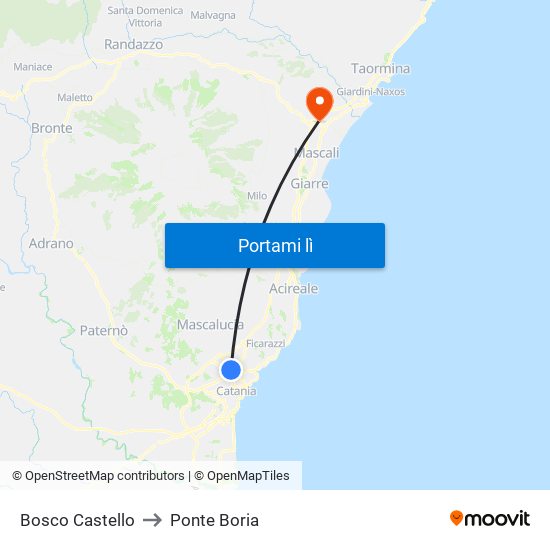 Bosco Castello to Ponte Boria map