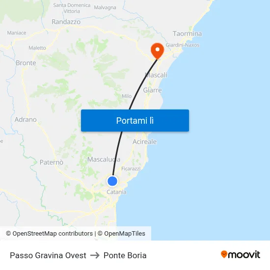 Passo Gravina Ovest to Ponte Boria map
