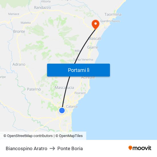 Biancospino Aratro to Ponte Boria map