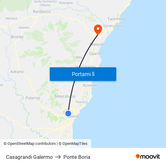 Casagrandi Galermo to Ponte Boria map