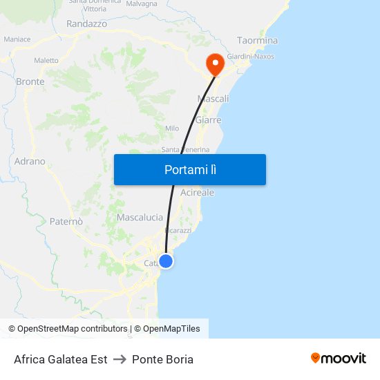 Africa Galatea Est to Ponte Boria map