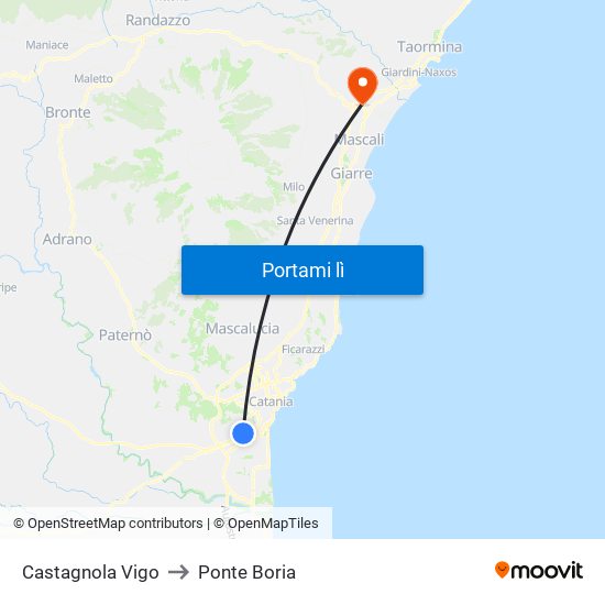 Castagnola Vigo to Ponte Boria map