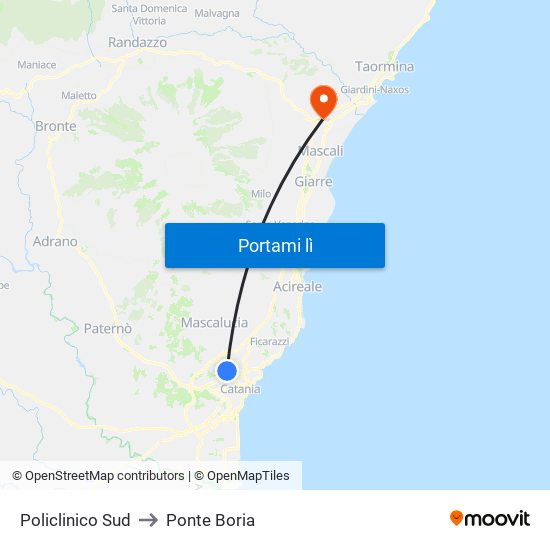 Policlinico Sud to Ponte Boria map