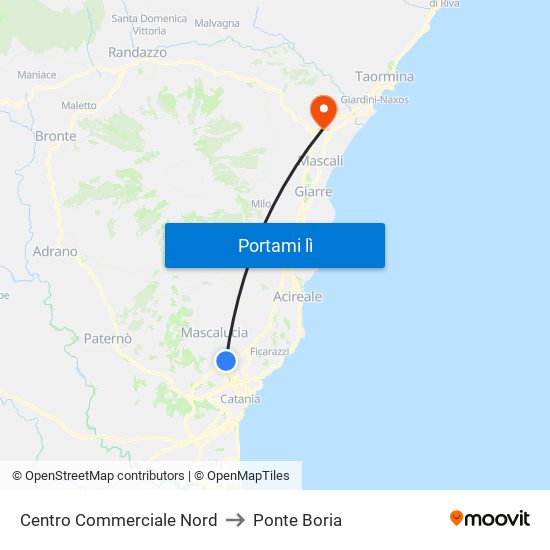 Centro Commerciale Nord to Ponte Boria map