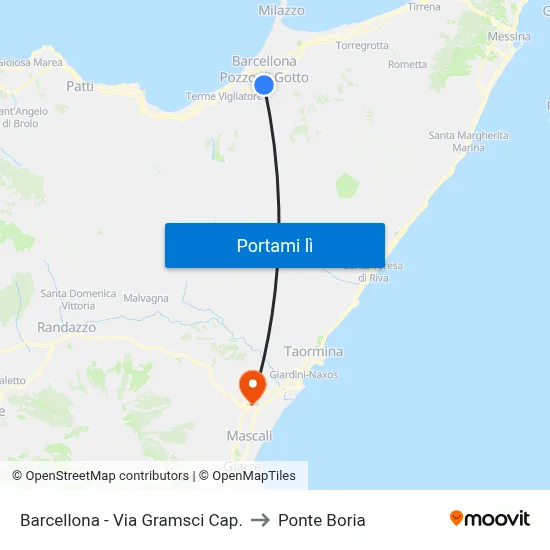 Barcellona - Via Gramsci Cap. to Ponte Boria map