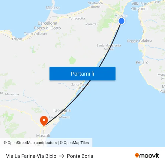 Via La Farina-Via Bixio to Ponte Boria map