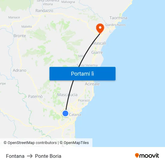 Fontana to Ponte Boria map
