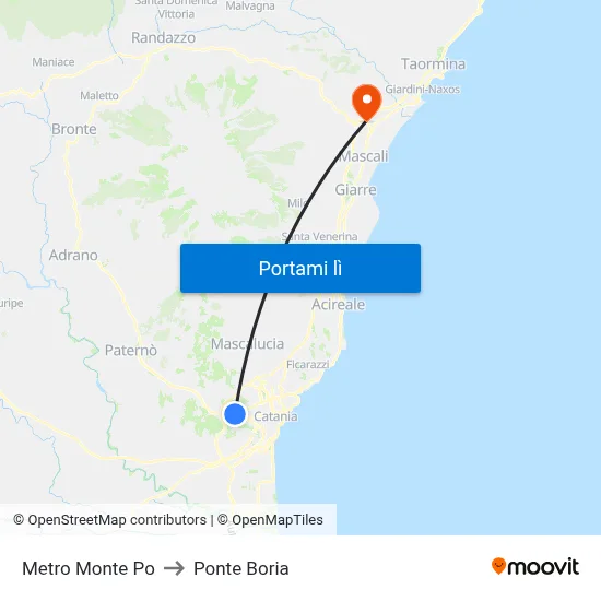 Metro Monte Po to Ponte Boria map