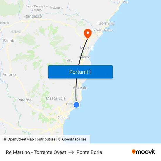 Re Martino - Torrente Ovest to Ponte Boria map