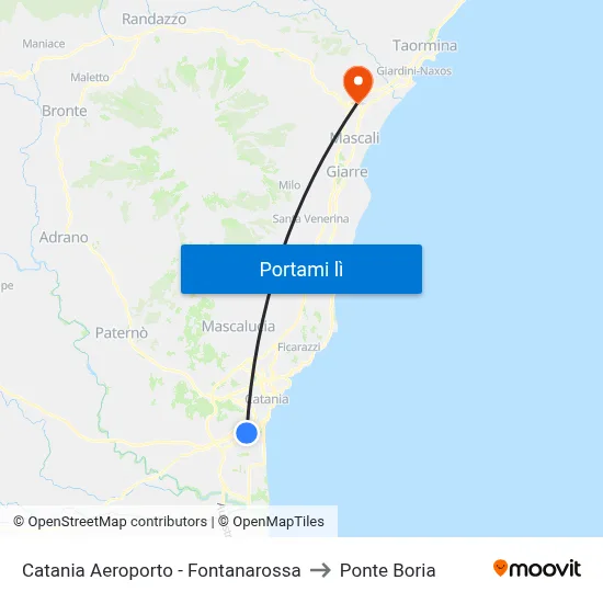Catania Aeroporto - Fontanarossa to Ponte Boria map