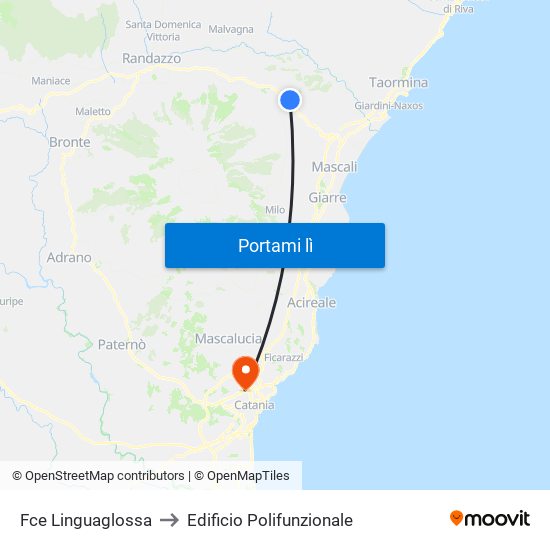 Fce Linguaglossa to Edificio Polifunzionale map