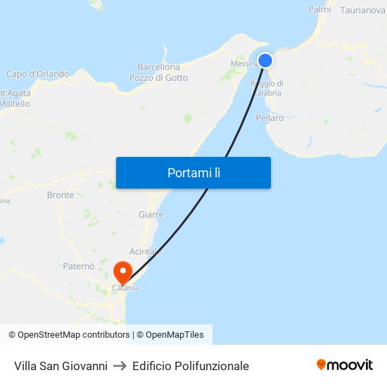 Villa San Giovanni to Edificio Polifunzionale map