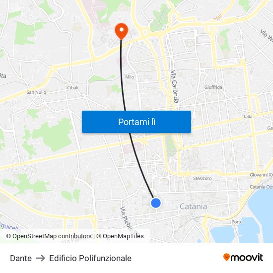 Dante to Edificio Polifunzionale map