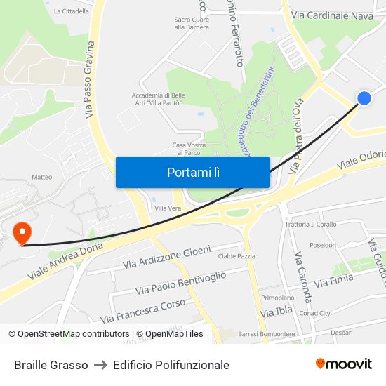 Braille Grasso to Edificio Polifunzionale map