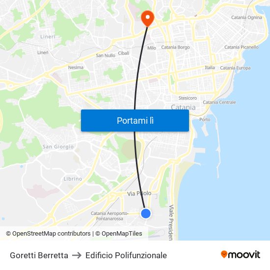 Goretti Berretta to Edificio Polifunzionale map