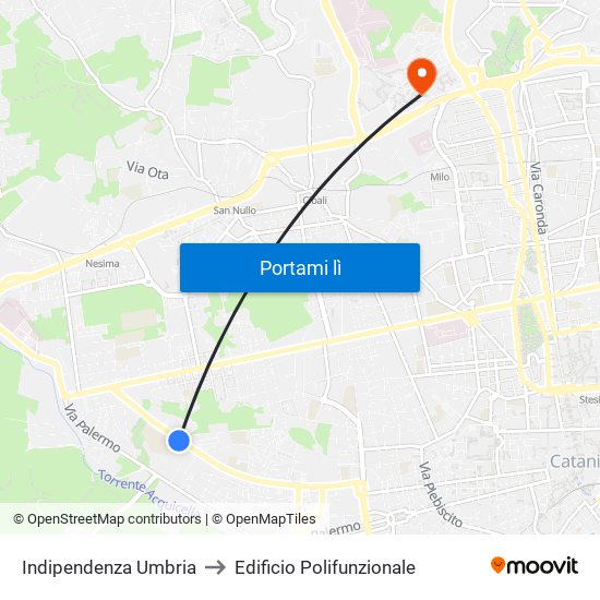 Indipendenza Umbria to Edificio Polifunzionale map