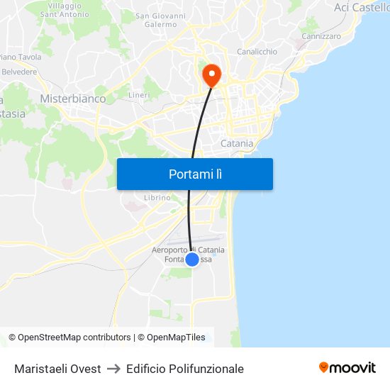 Maristaeli Ovest to Edificio Polifunzionale map