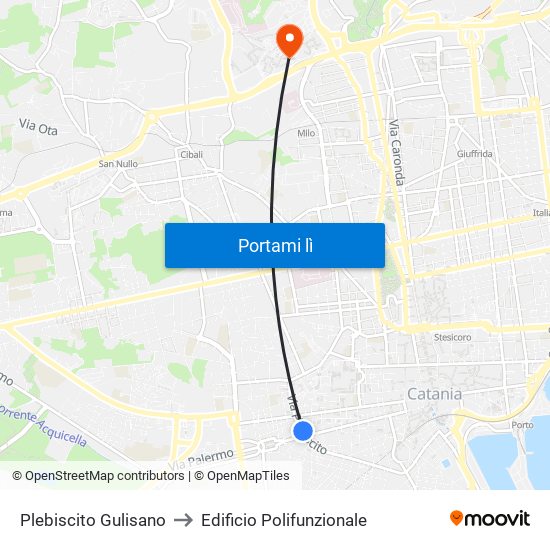 Plebiscito Gulisano to Edificio Polifunzionale map