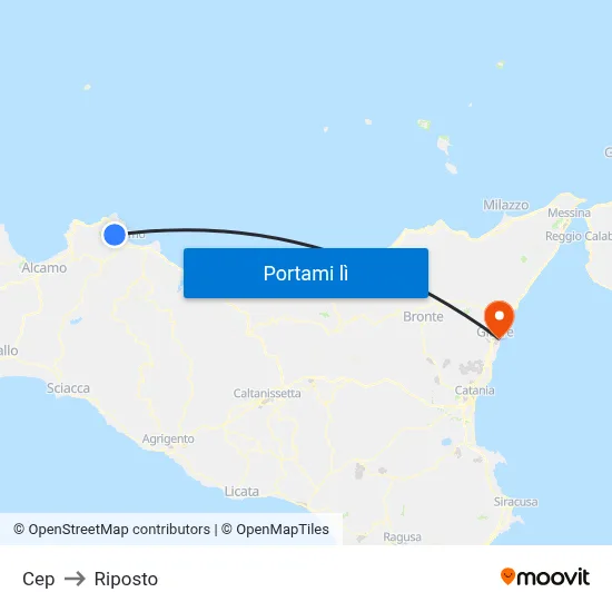 Cep to Riposto map