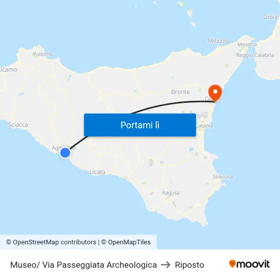 Museo/ Via Passeggiata Archeologica to Riposto map