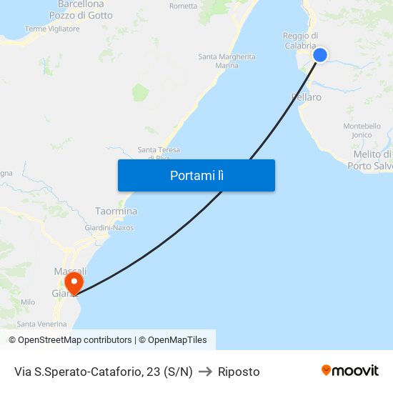 Via S.Sperato-Cataforio, 23 (S/N) to Riposto map