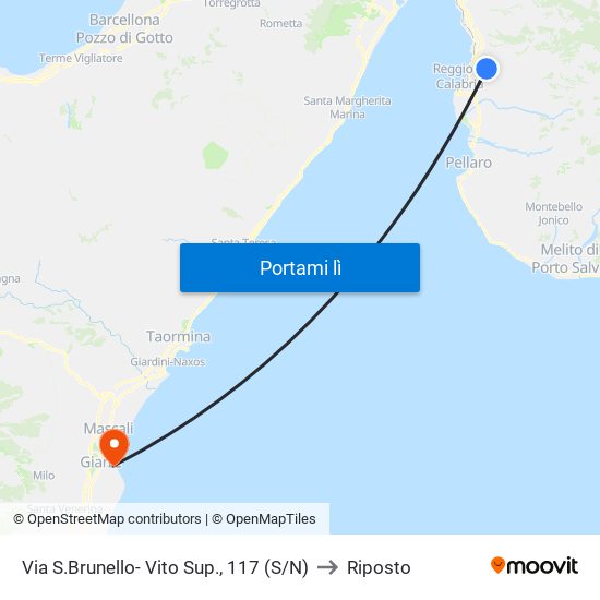 Via S.Brunello- Vito Sup., 117 (S/N) to Riposto map