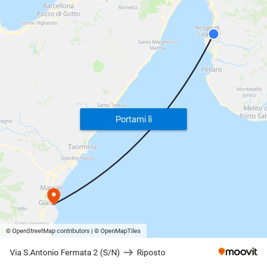 Via S.Antonio  Fermata 2 (S/N) to Riposto map