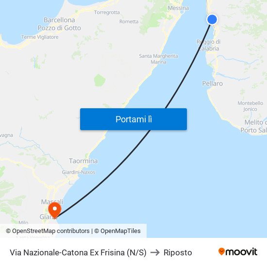 Via Nazionale-Catona  Ex Frisina (N/S) to Riposto map