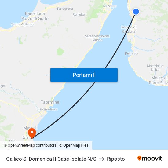 Gallico S. Domenica II Case Isolate N/S to Riposto map