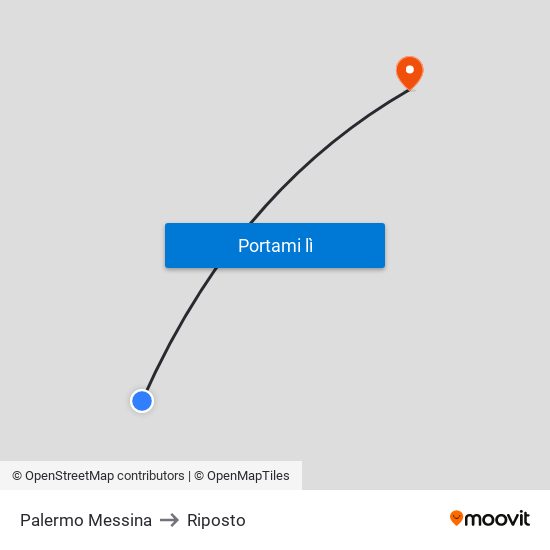 Palermo Messina to Riposto map