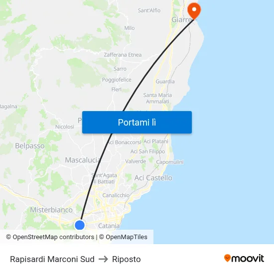Rapisardi Marconi Sud to Riposto map