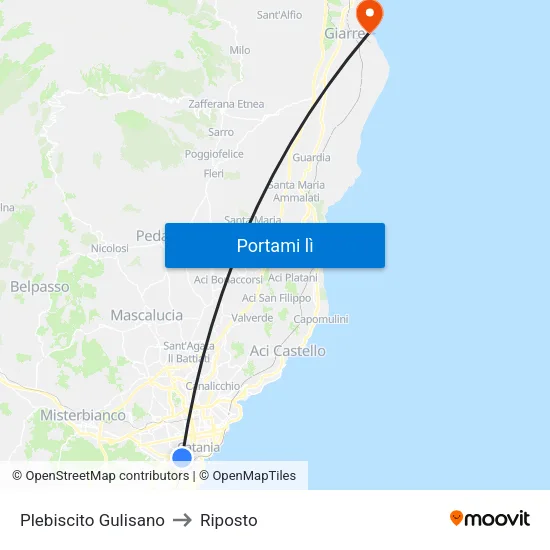 Plebiscito Gulisano to Riposto map