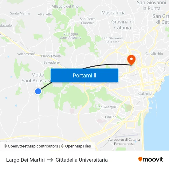 Largo Dei Martiri to Cittadella Universitaria map
