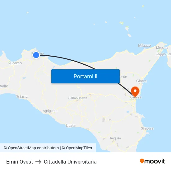 Emiri Ovest to Cittadella Universitaria map
