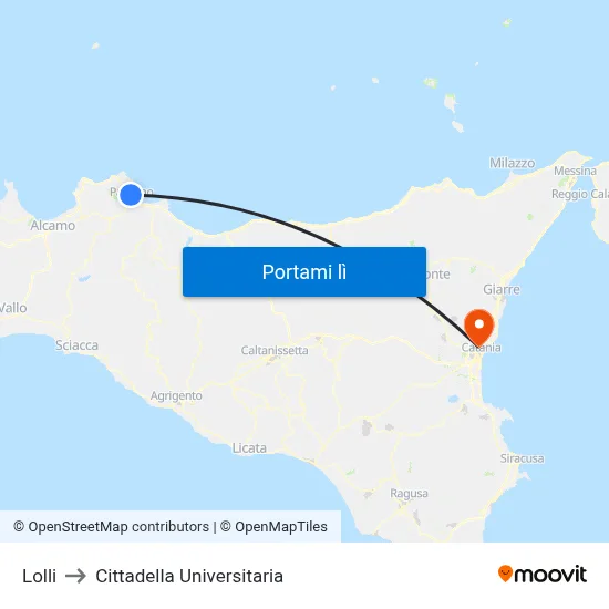 Lolli to Cittadella Universitaria map