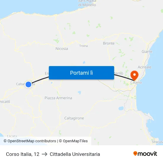 Corso Italia, 12 to Cittadella Universitaria map