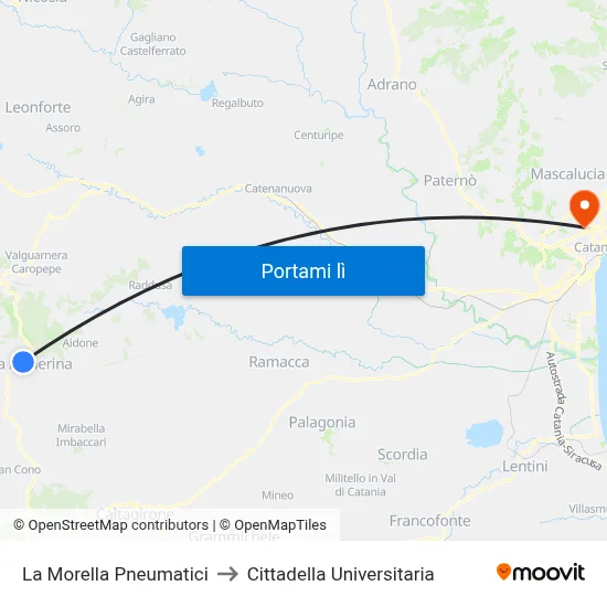 La Morella Pneumatici to Cittadella Universitaria map