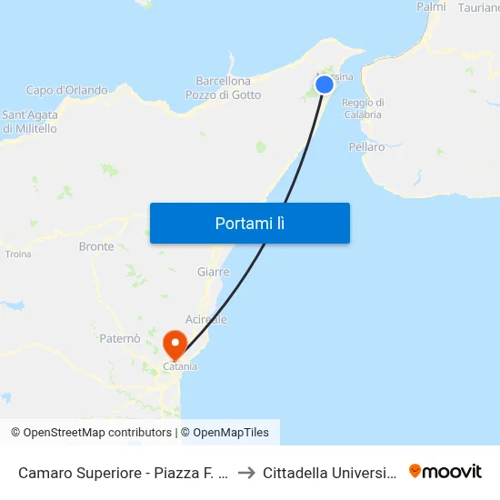 Camaro Superiore - Piazza F. Fazio to Cittadella Universitaria map
