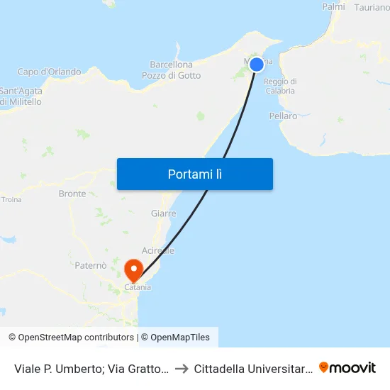 Viale P. Umberto; Via Grattoni to Cittadella Universitaria map