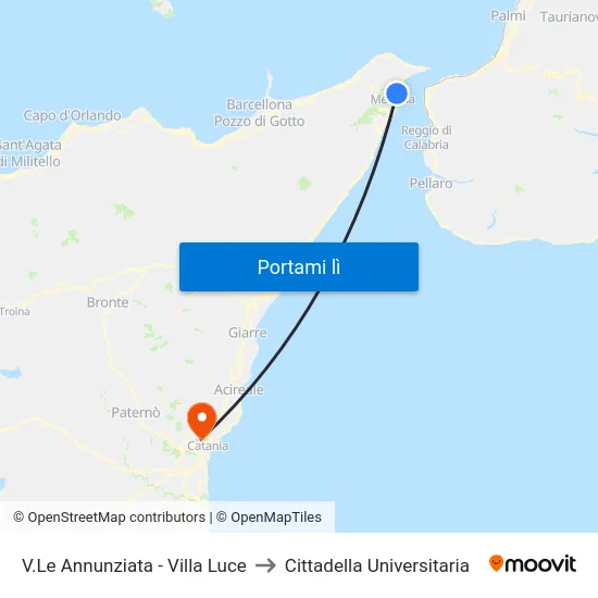 V.Le Annunziata - Villa Luce to Cittadella Universitaria map