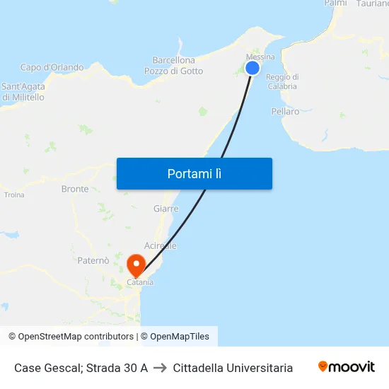 Case Gescal;  Strada 30 A to Cittadella Universitaria map