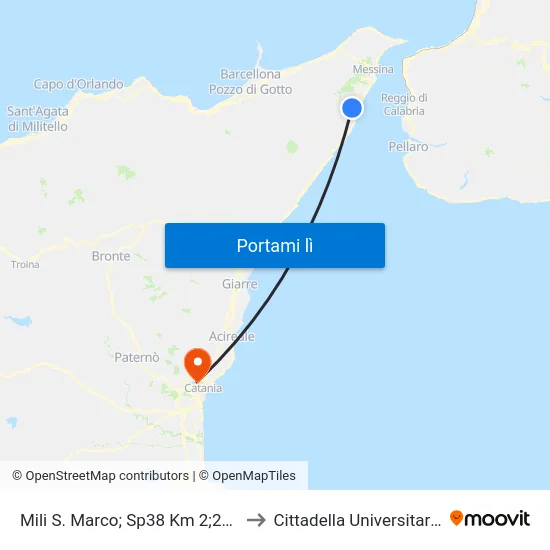 Mili S. Marco; Sp38 Km 2;200 to Cittadella Universitaria map