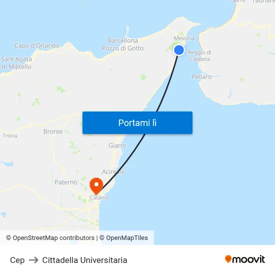 Cep to Cittadella Universitaria map